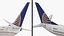 United Airlines Boeing 737 with Cockpit and Cabin Rigged for Maya 3D model