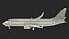 United Airlines Boeing 737 with Cockpit and Cabin Rigged for Maya 3D model