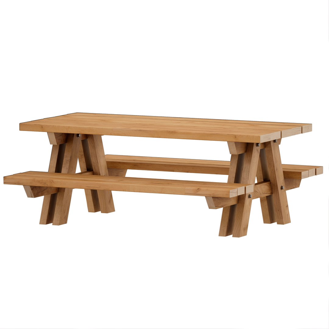 Outdoor Wooden Table 3D Model TurboSquid 1877528