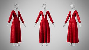 Dress 35 Ruby Velvet With Design