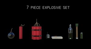 3D model 7 piece explosive set