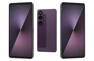 3D Sony Xperia 1 VII Orchid Purple Low Poly model
