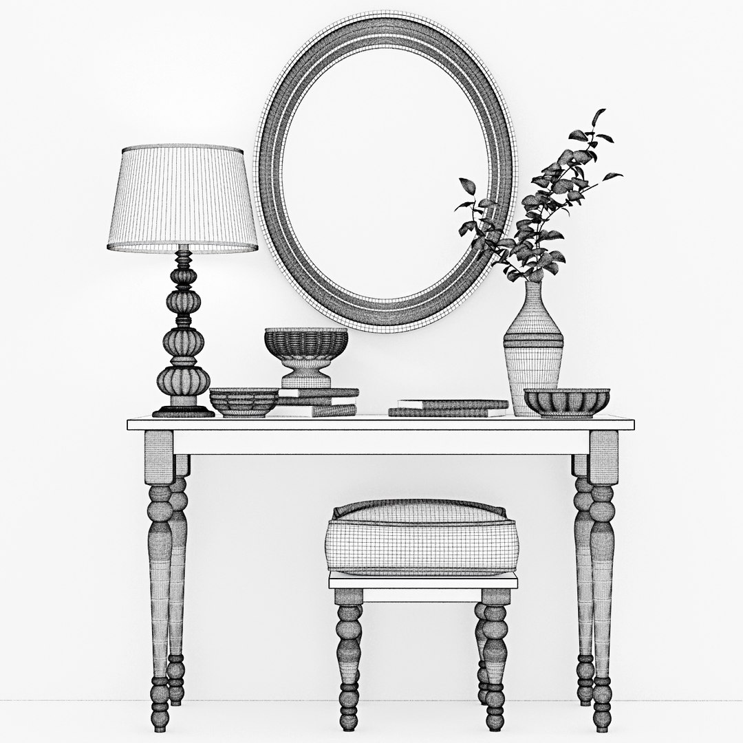 Classic Vanity Dressing Table 3d Model