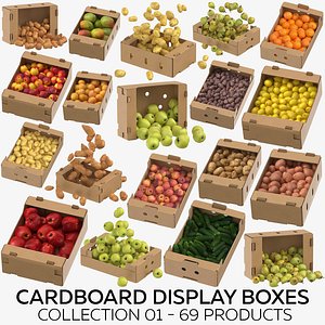 3D model cardboard display boxes 01