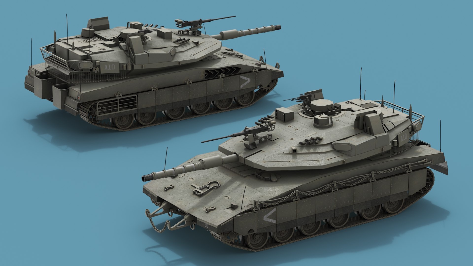 Dirty Israeli Tank Merkava 5 Olive Rigged 3D Model - TurboSquid 2290781