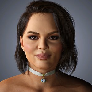Chrissy Teigen Character 3D Model Low-poly model