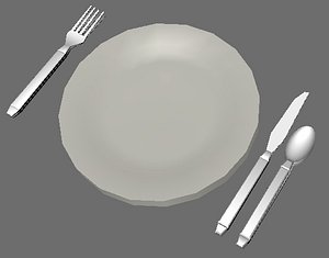dinner set knife spoon 3d ma