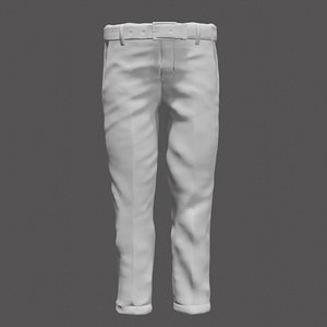 Formal trouser with belt 3D model