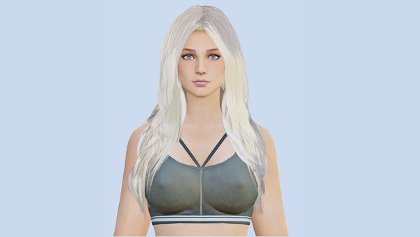 Mulher avatar 3d com personagem de camisa roxa e amarela png transparente