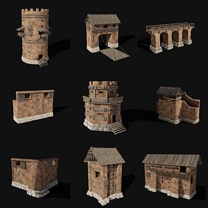 CASTLE MEDIEVAL WATCH TOWER WALLS WALL BUILDER COLLECTION AAA