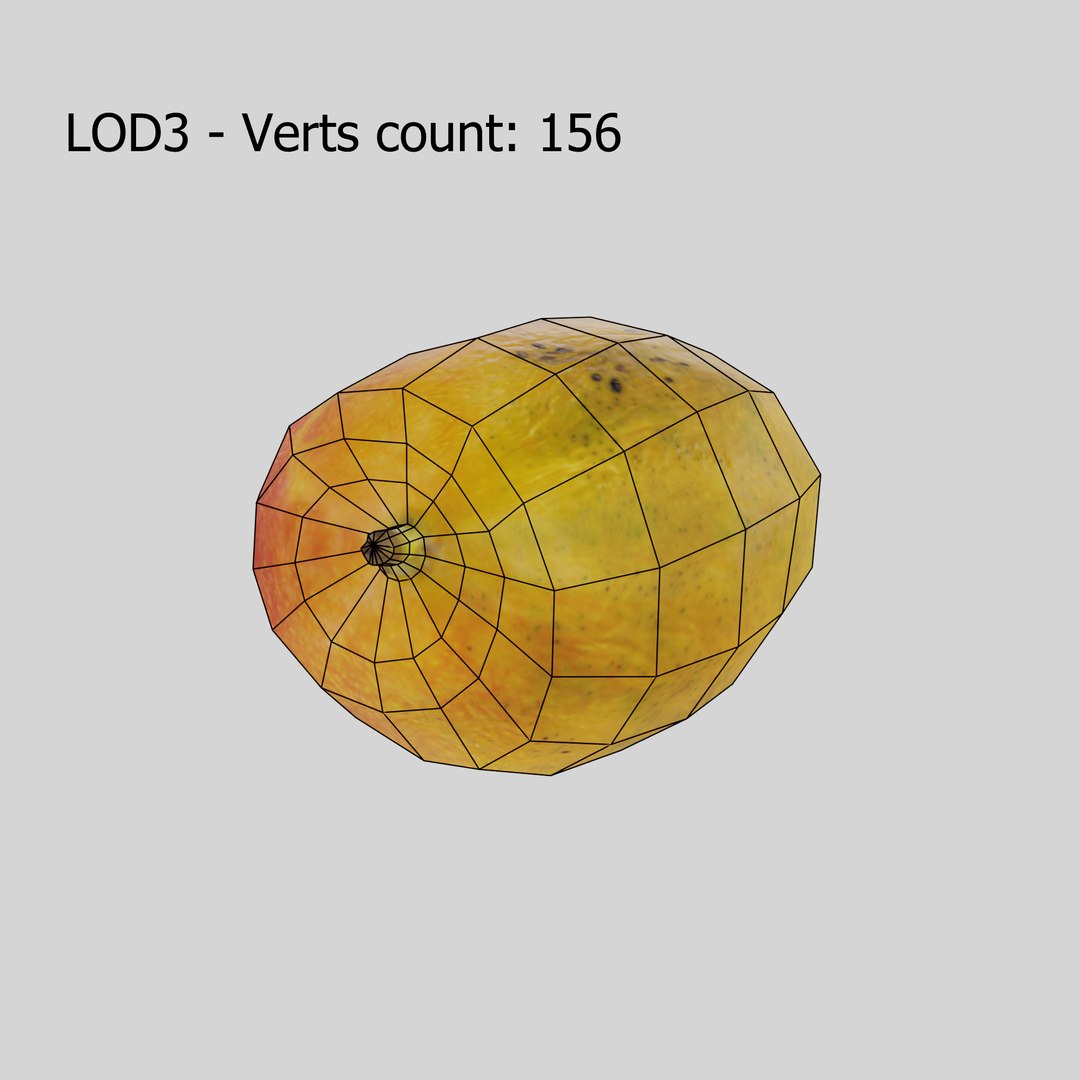 3D model rotten mango VR / AR / low-poly