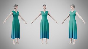 3D Dress 44 Pine Green model