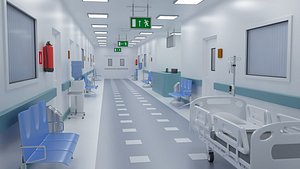 3D hospital hallway model