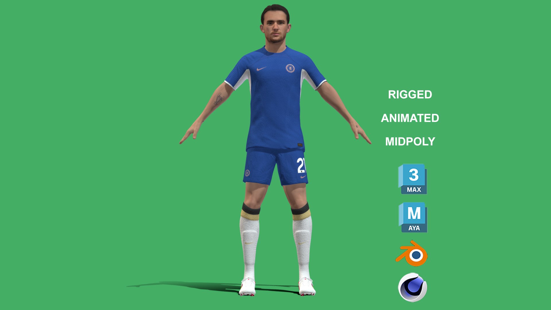 Chelsea Squad Season 2023-2024 Part 2 10 Players 3D Model - TurboSquid ...