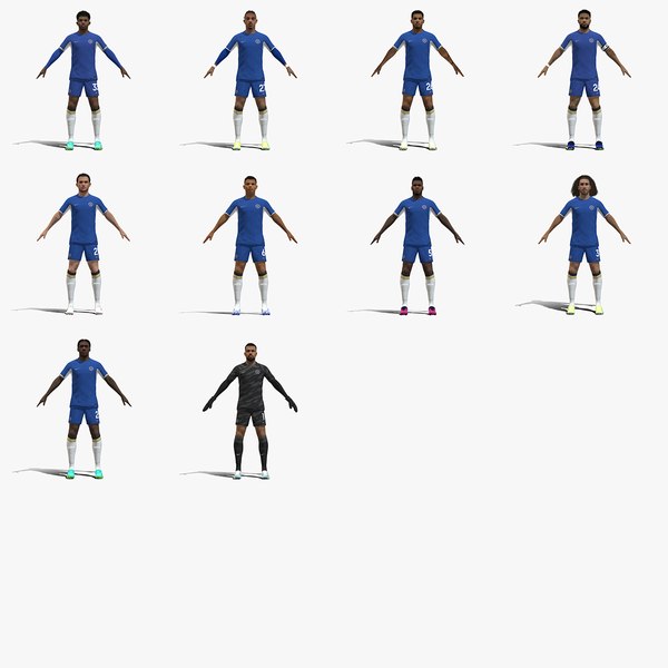 Chelsea Squad Season 2023-2024 Part 2 10 Players 3D model