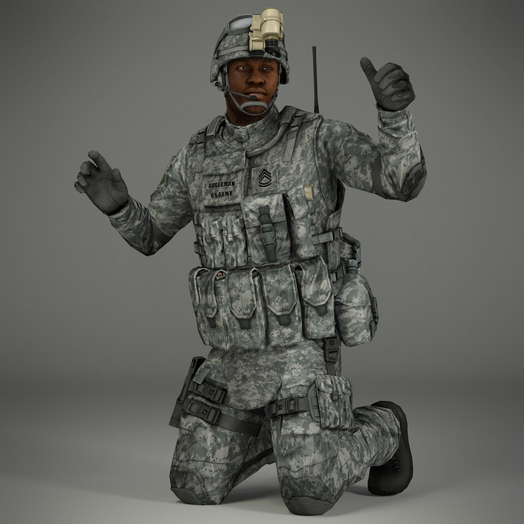 Military Male Soldier 3d Model