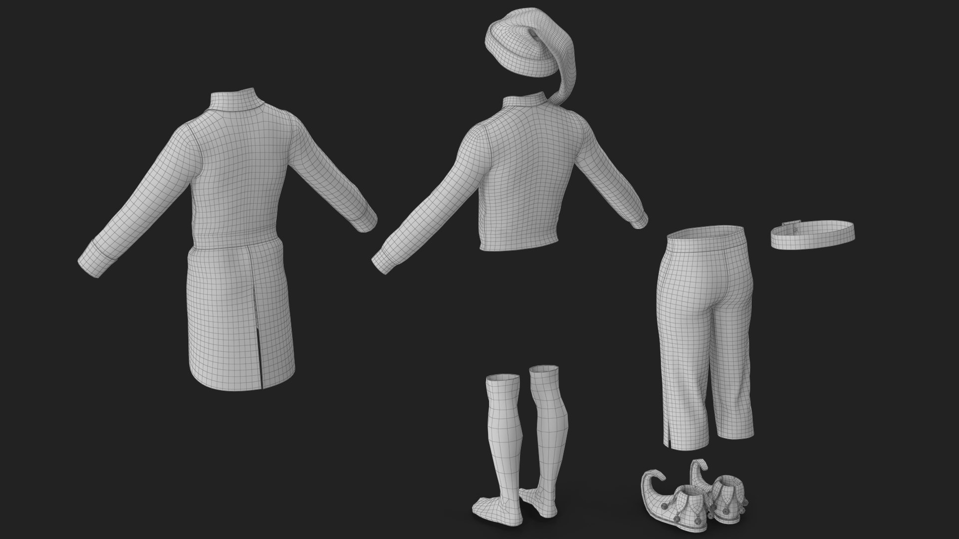 3D Christmas Elf Costume with Bells Male 3 model https://p.turbosquid.com/ts-thumb/Aq/6VN7be/o7/wireframe_07/jpg/1754977041/1920x1080/fit_q87/013abeb855dbe522fbdbd37c186e8f30e3c273a2/wireframe_07.jpg