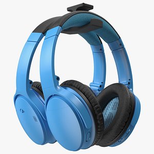 Headphones on Under-Desk Mount Holder