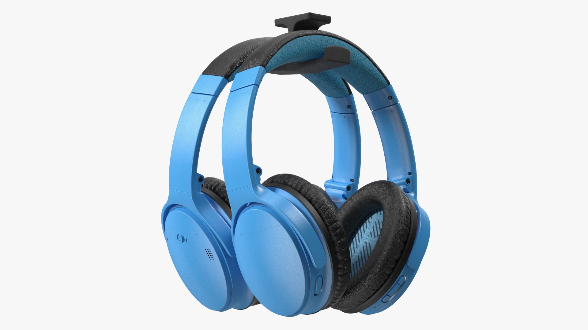 Headphones on Under-Desk Mount Holder 3D model preview