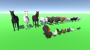9t5 Low Poly Farm Animals
