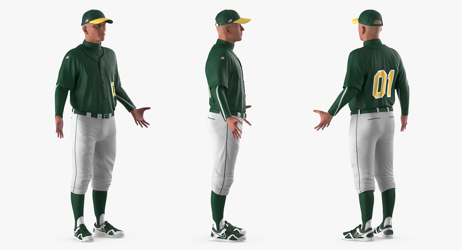 Baseball Player Rigged Generic 3D Model - TurboSquid 1153584