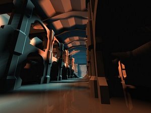 3d cathedral building interior