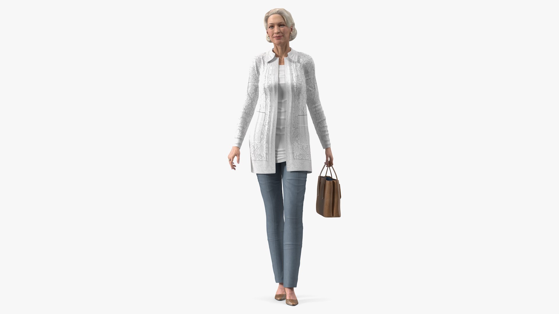 Elderly Woman wearing Casual Clothes 3D model preview
