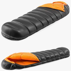 3D Sleeping Bag Black Orange model