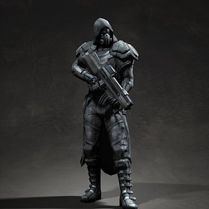 3d model soldier assassin alien