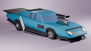 3D dodge charger daytona low-poly