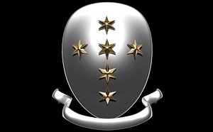 3d model star shield ribbon