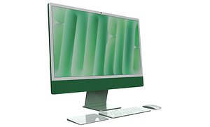 Apple iMac M4 Chip 2024 Green 3D