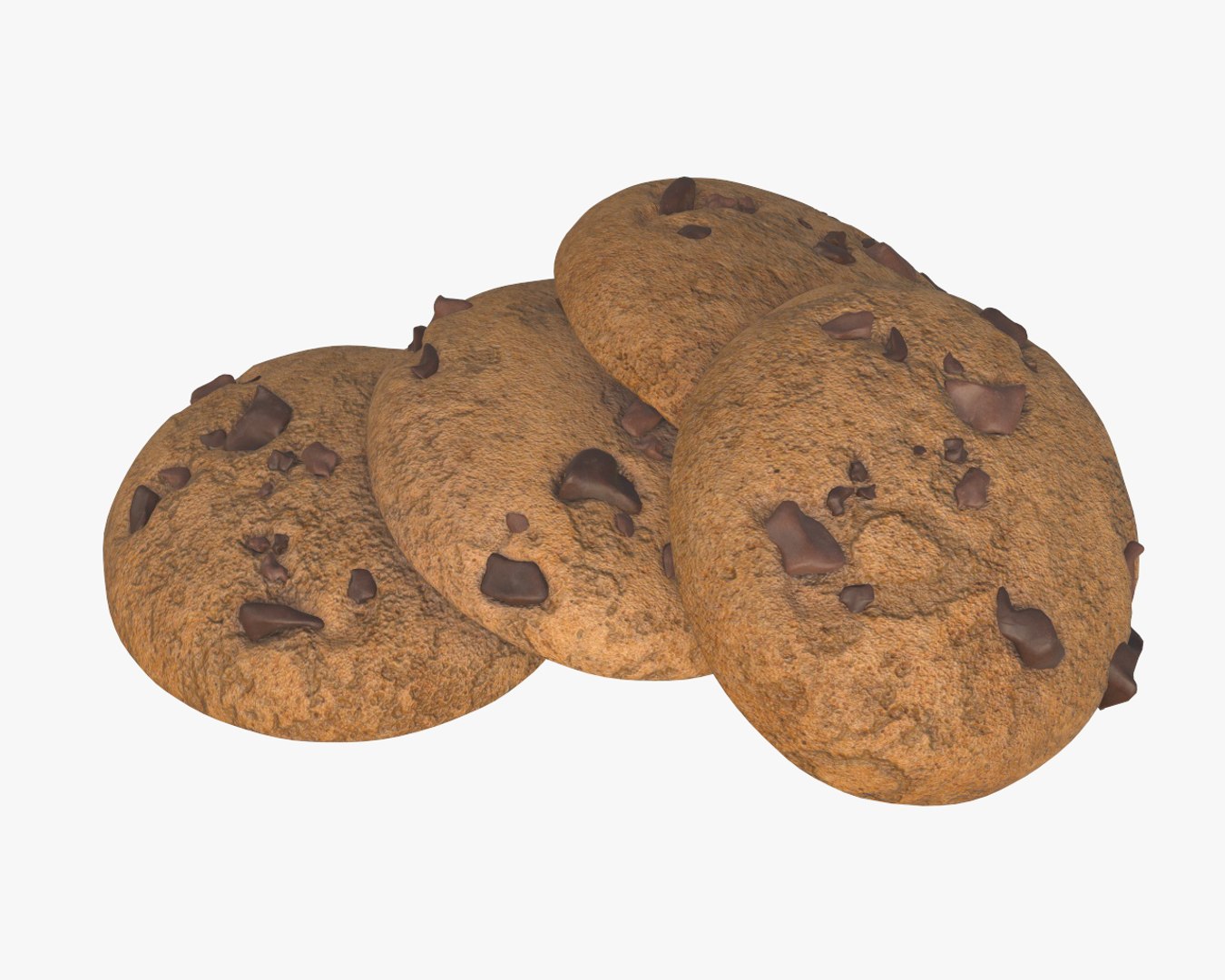 Chocolate Pieces Cookie 3D Model - TurboSquid 1433042