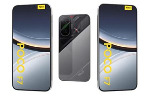 3D Xiaomi Poco F7 5G Silver Edition Low Poly
