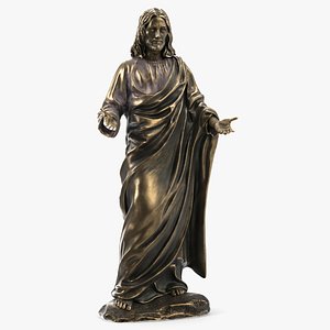 Jesus Christ Statue in Blessing Pose Bronze 3D model