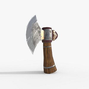 Stylized Fantasy Battle Axe - Low Poly Game Ready 3D model