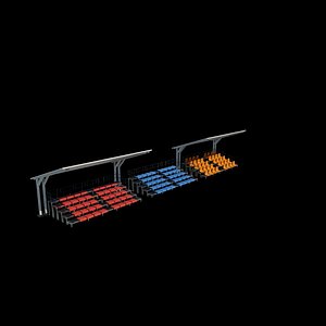 3D bleacher module 3D model model