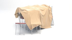 Stacked Chairs covered by Sheet Asset