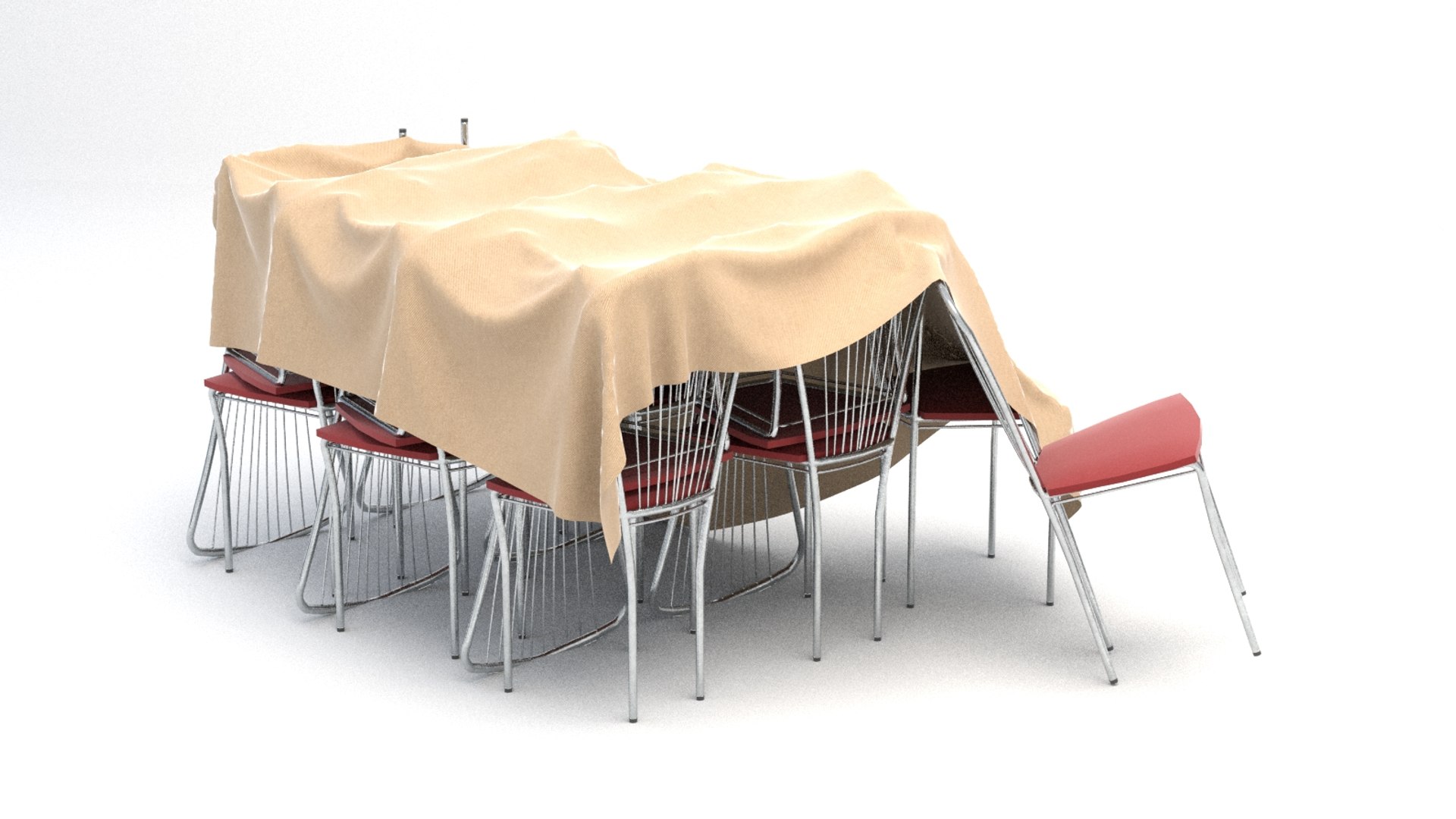 3D Sheet Chair Stack - TurboSquid 1584741