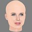 Tessa Hilton Head - No Hair - Low poly head for game