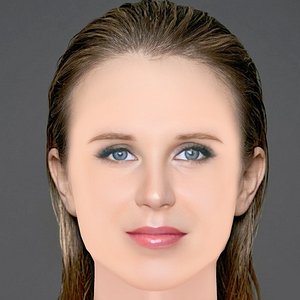 3D model Tessa Hilton Head - No Hair - Low poly head for game