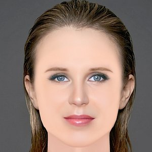 Tessa Hilton Head - No Hair - Low poly head for game