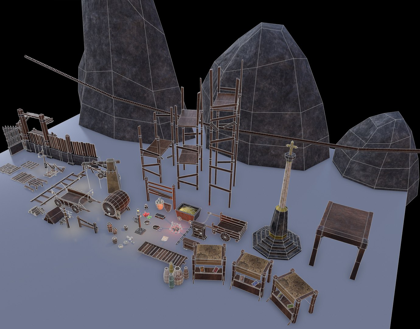 asset pack props 3ds