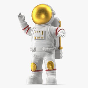 Astronaut Toy Character White OK Pose model