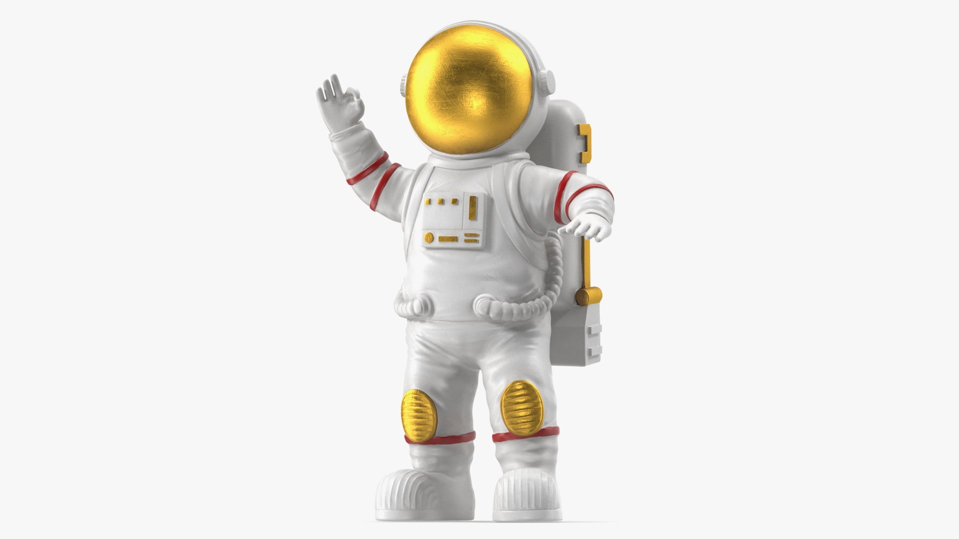 Astronaut Toy Character White OK Pose 3D model preview
