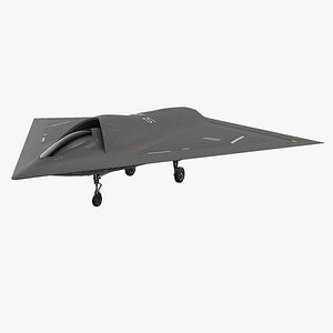 Dark Grey Sci-Fi Military Drone 3D model
