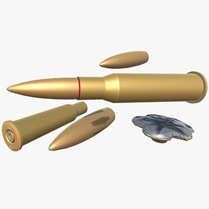7-62x54R Bullet 3D