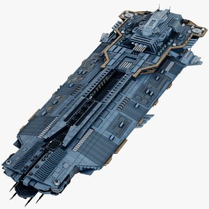 3D sci-fi spaceship space model