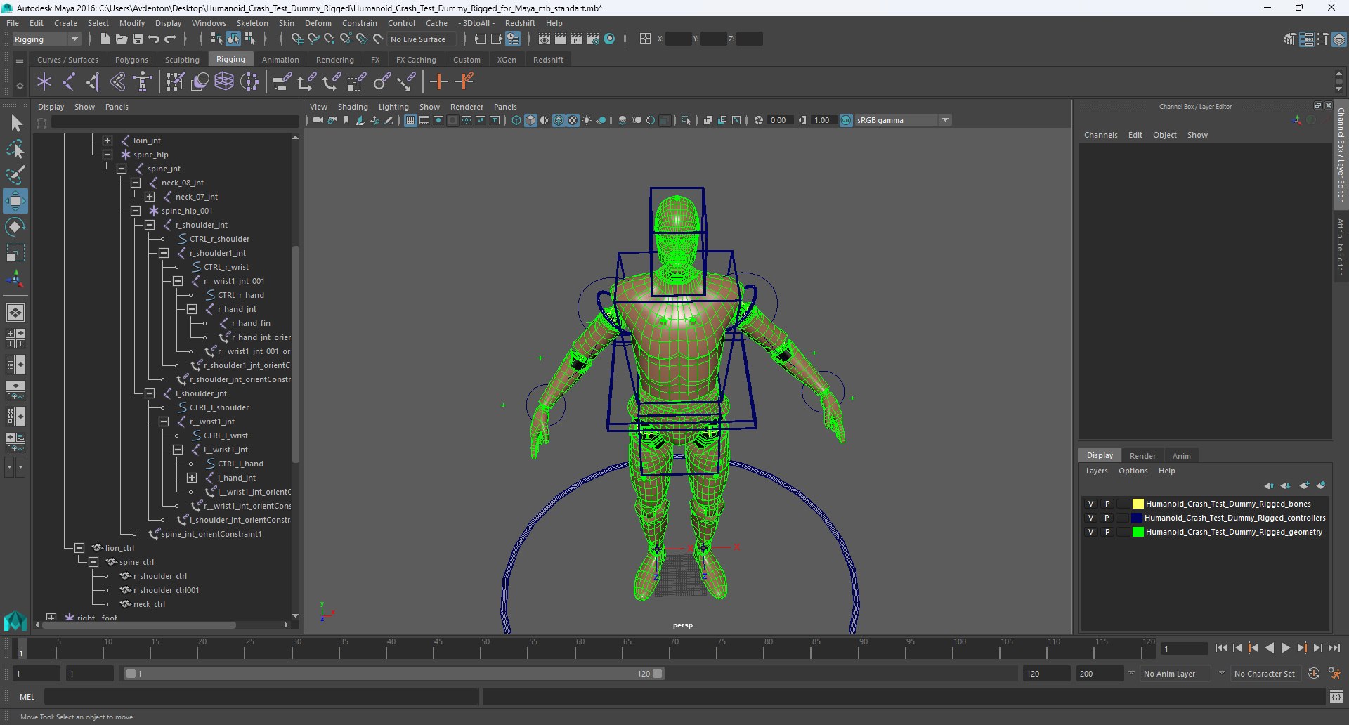 Humanoid Crash Test Dummy Rigged For Maya 3D Model TurboSquid 2281818