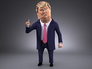 Donald Trump Cartoon rigged for 3dsMax